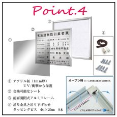 画像11: 宅地建物取引業者登録票＋宅建報酬額票(令和元年改訂版)+賃貸住宅管理業者票スタンダード壁付・前開き型3枚セット (11)