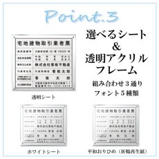 画像4: 宅地建物取引業者登録票＋宅建報酬額票(令和元年改訂版)+賃貸住宅管理業者票アクリル置き型(自立式)セット3枚セット (4)