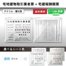 画像1: 宅地建物取引業者登録票(令和7年4月改正版に対応)＋宅建報酬額票アクリル壁付け型セット (1)