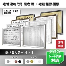 画像1: 宅地建物取引業者登録票(令和7年4月改正版に対応)＋宅建報酬額票スタンダード壁付・前開き型 (1)